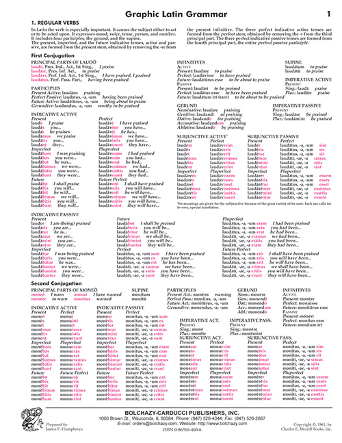 Graphic Latin Grammar Cards